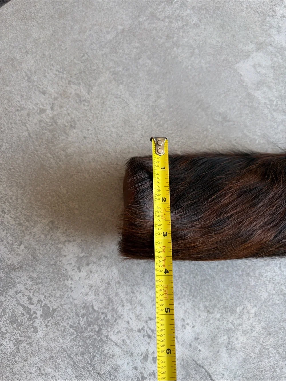 Canoe Luxurious Brown Fur and Leather Zippered Pouch